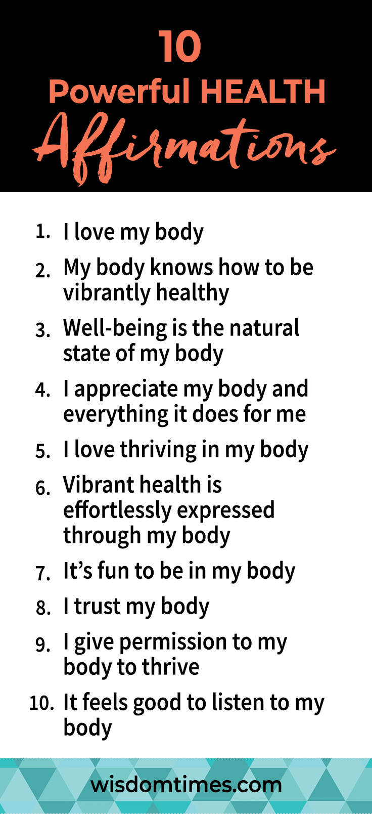 10 Powerful HEALTH Affirmations
