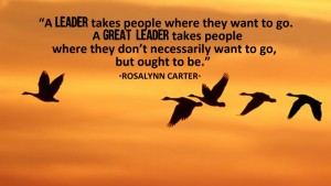 A leader takes people where 