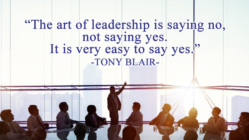 The art of leadership is saying 