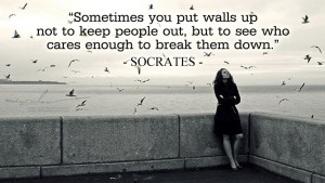 Sometimes you put walls up not 