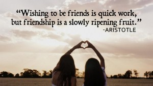 Wishing to be friends is quick work