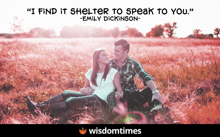 I find it shelter to speak to you