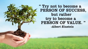 Try not to become a person of success but rather try to become