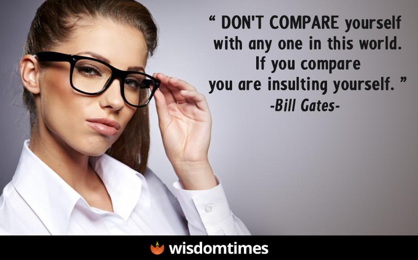 Dont compare yourself with anyone