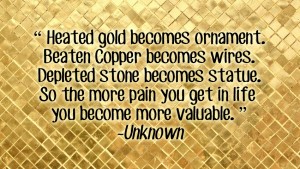 Heated gold becomes ornament Beaten 